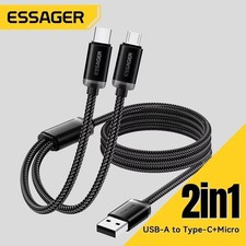 2-in-1 Micro USB  USB-C Fast Charging Cable 2.4A