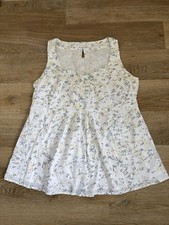 Ladies White & Yellow Floral Mamas & Papas 100% Cotton Summer Maternity Top 16