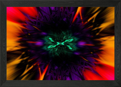Gerahmtes Wandbild Poster Leinwanddruck Bild mit bunten Wirbel-Effekten