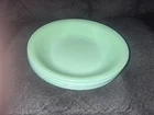 VINTAGE 1950’s Set Of 4 JADEITE FIREKING JANE RAY 7.5” FLAT RIBBED SOUP BOWLS