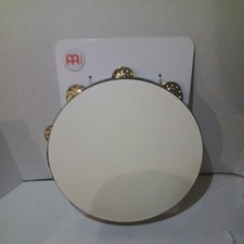 Meinl Vintage GoatSkin Wood Tambourine One Row  Brass Jingles Walnut Brown 10"