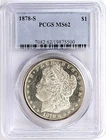 1878-S Morgan Dollar Frosty PCGS MS 62 VAM37 Doubled S Looks PL