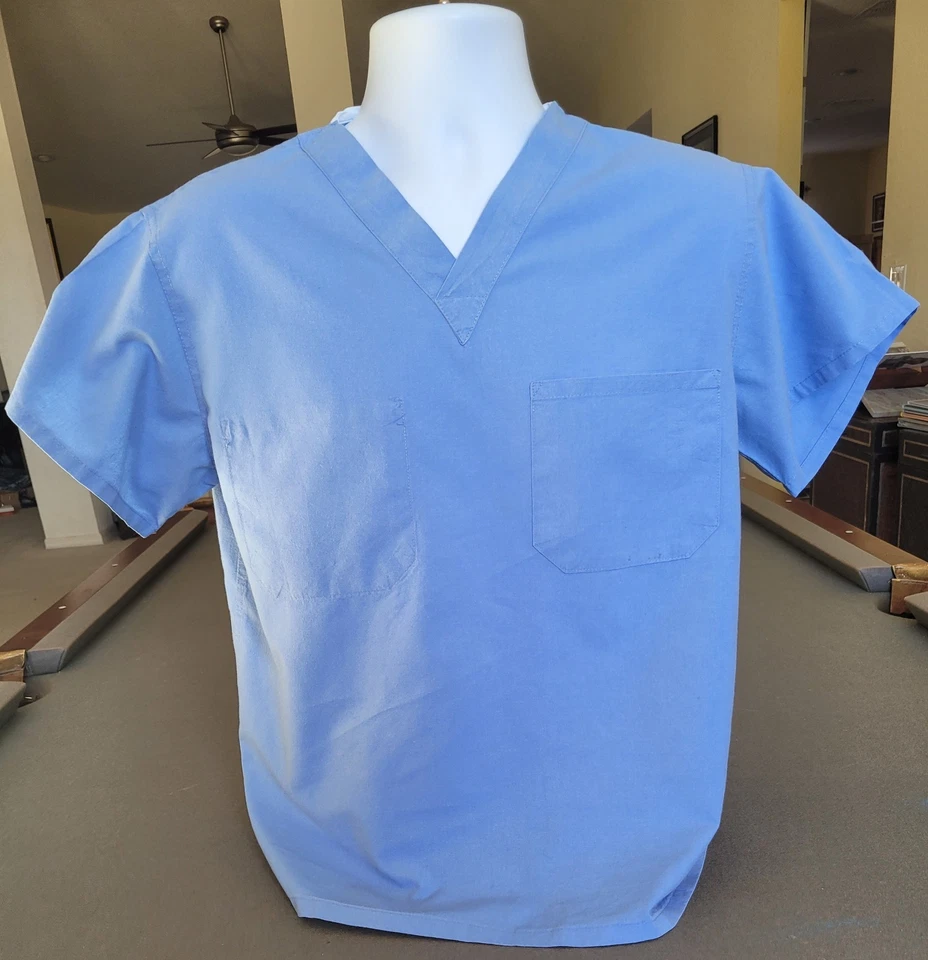Get 15 Medline Angelstat Scrub Tops, in Ciel Blue. Size: Small. - Image 2 of 2