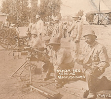 Foto postal real de soldados de la Revolución Mexicana RPPC