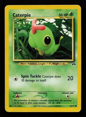 Caterpie 53/75 Unlimited Common Neo Discovery Pokemon Card