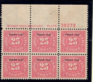 U.S. - R272 - Plate Number Block of 6 -  Very Fine - Never Hinged