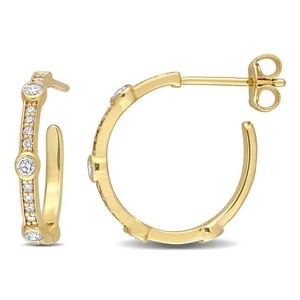 Authentic Created Forever 18k Gold Plated Silver 2/5 CT TGW Lab Created Diamond Earrings