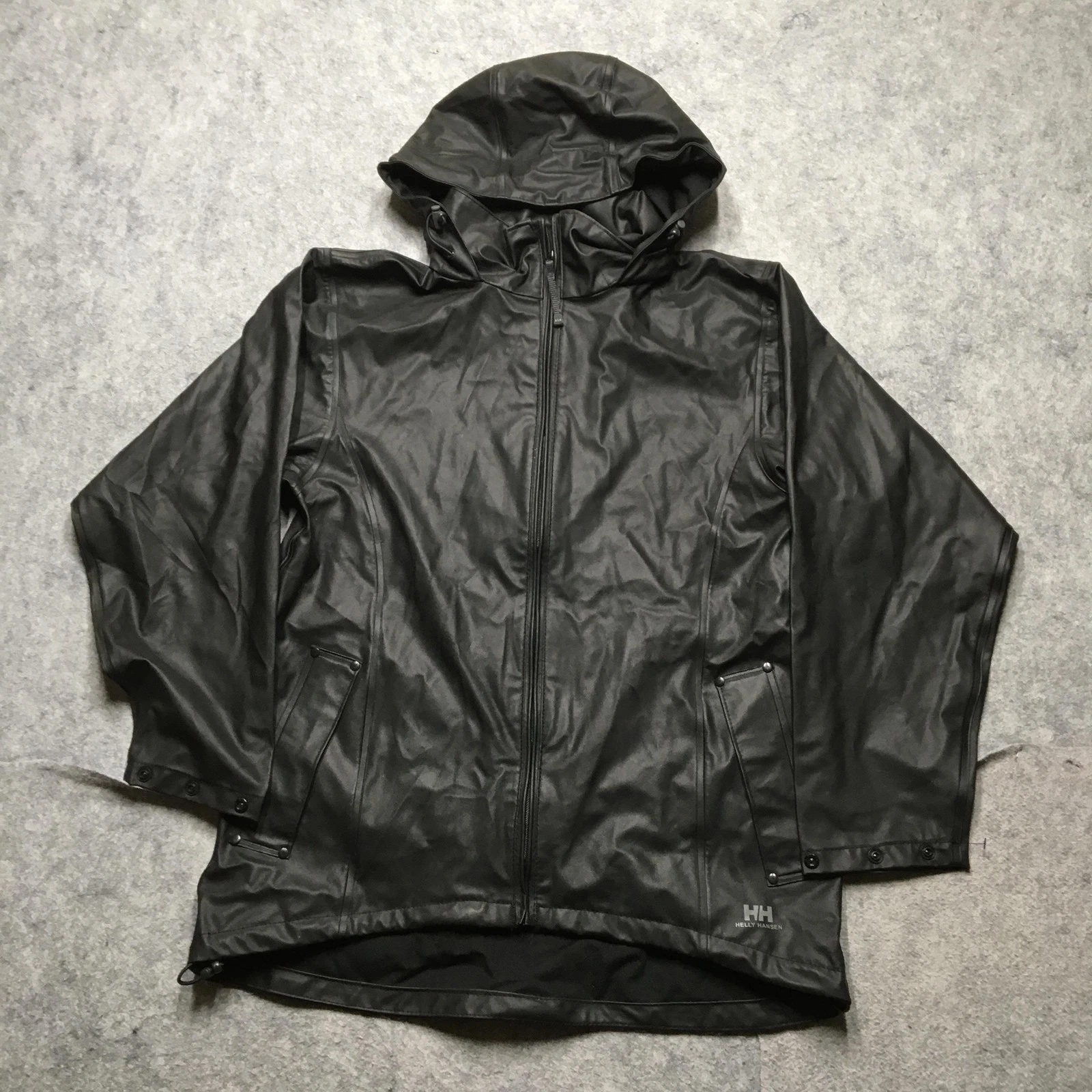 Helly Hansen Jacket Mens Small Black Hooded Polyurethane Rain Coat L1155268K
Opens in a new window o