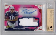2014 Topps Finest Jimmy Garoppolo Pink RC RPA Patch Auto 10 #1/10 GRADED BGS 9.5