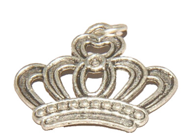 Crown Royalty King Queen Charm Tibetan Silver  J1274