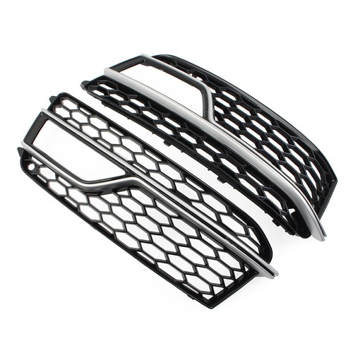 Honeycomb Front Bumper Fog Light Grille Grill Cover For Audi A5 S5 13-17 - Picture 5 of 9