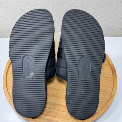 AllSaints Coleman Slip On Sandals Slides Mens 42 US 8.5 Quilted Logo Black Flats AllSaints Coleman Slip On Sandals Slides Mens 42 US 8.5  main image 3