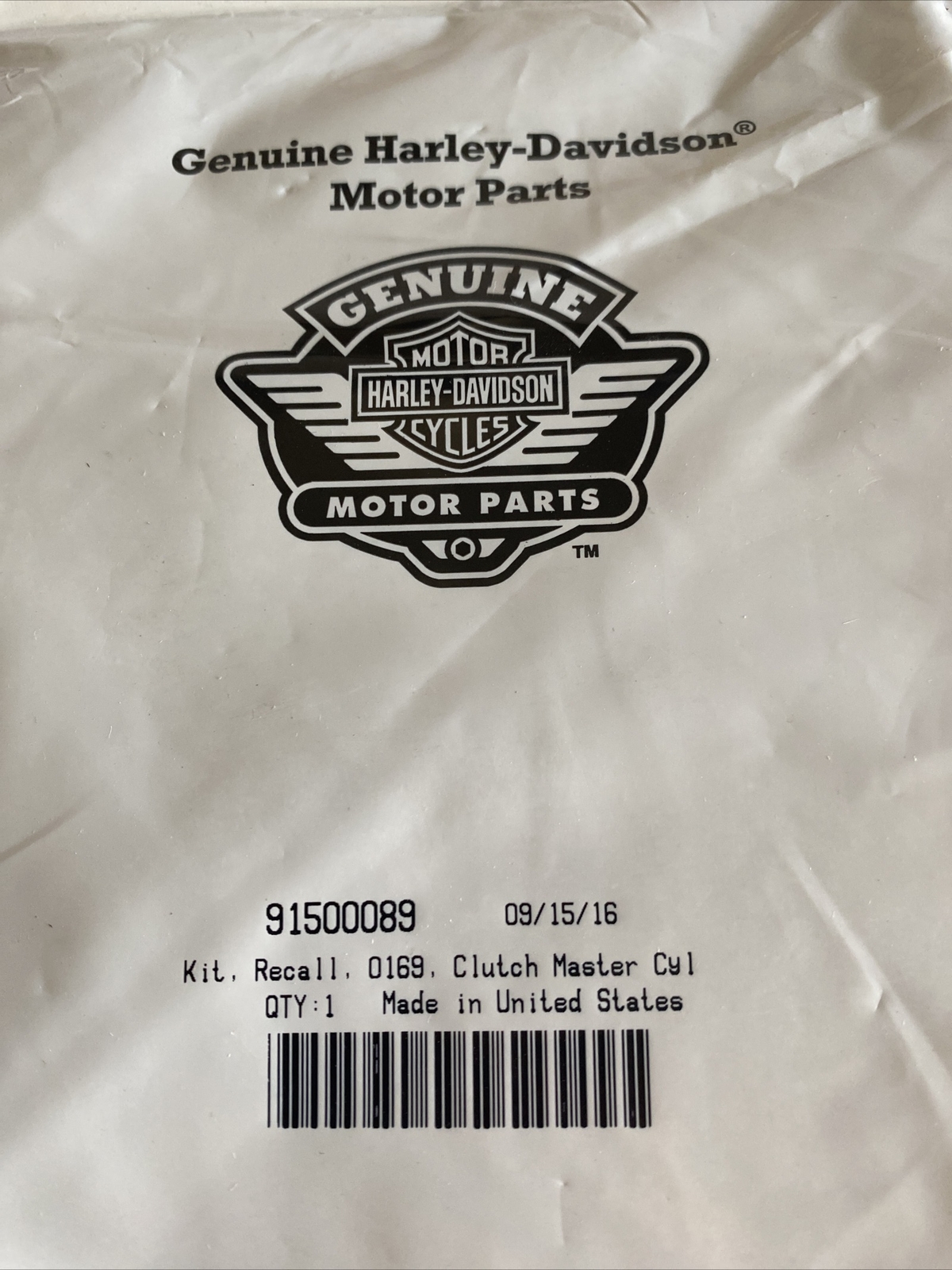 Harley Davidson Motorcycle Clutch Master Cylinder Recall Kit P/N