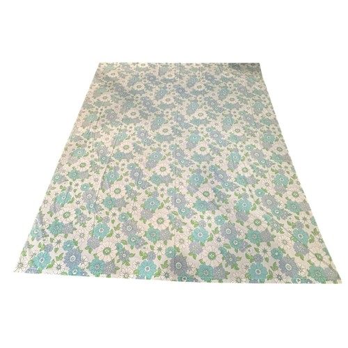 VTG Big Flower Power Retro FULL FLAT & 2 PILLOWCASES Sheet Fabric NEED REPAIR - Picture 2 of 7