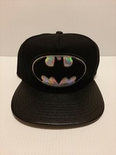 DC Comics Men's Batman Snapback Baseball Hat Cap - Black One Size Adjustable