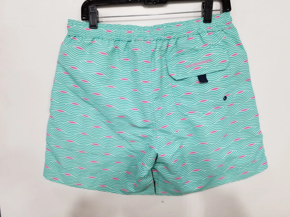 Southern Proper Southern Swim 5.5 Retro Wave Swim-trunk Sz Med - Caribbean Green - Image 2 of 4