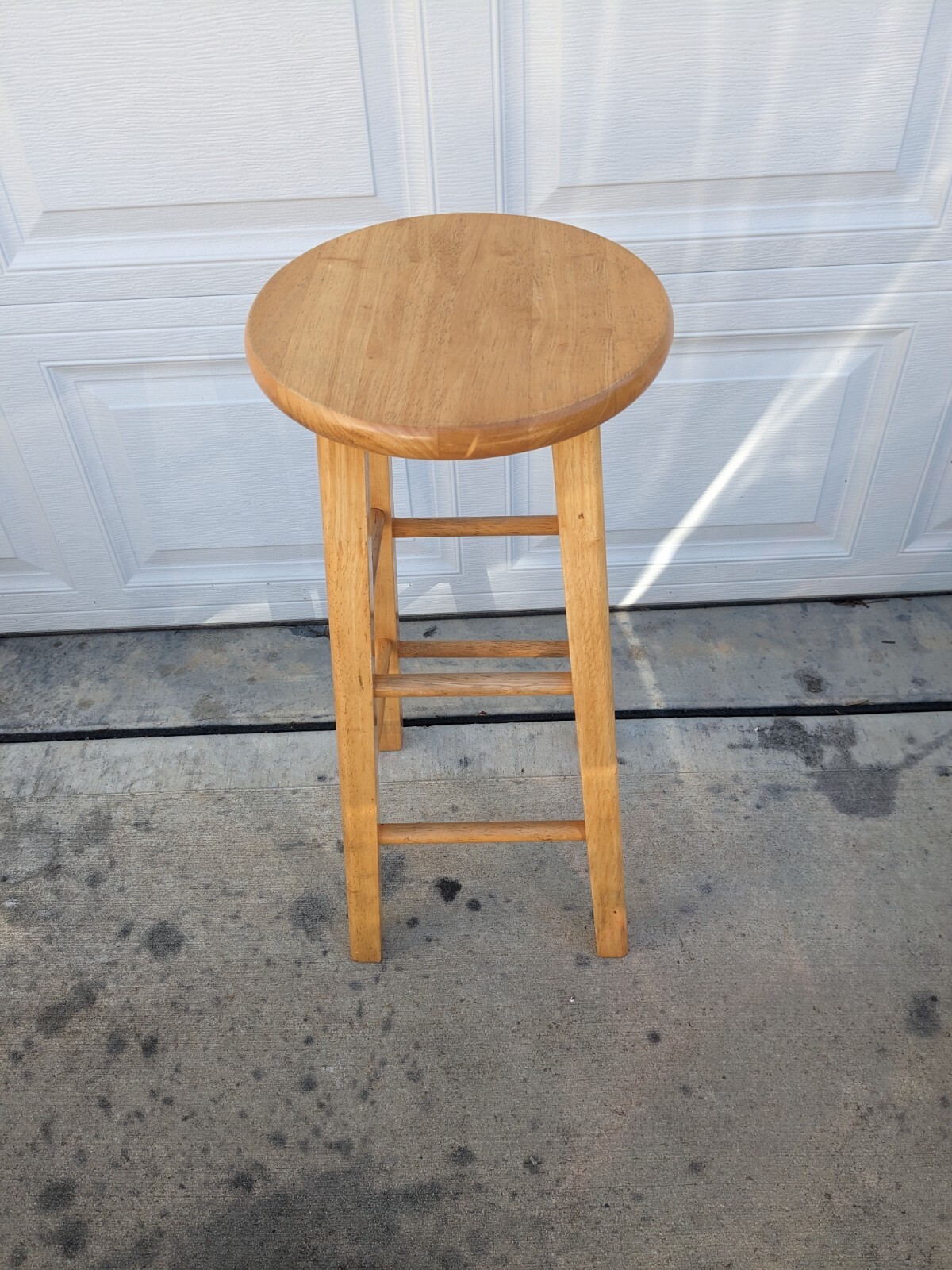 Mainstays Natural Wood Backless Bar Stool, Fully Assembled, 29" High eBay