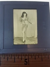 vtg Pinup Slide UNKNOWN girl  40s 1950's nude Cenei metal binder Transparency