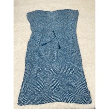 J Crew Women's S Small 100% Silk Strapless Print Dress Boho Beachy