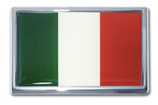 italian flag chrome auto emblem decal usa made