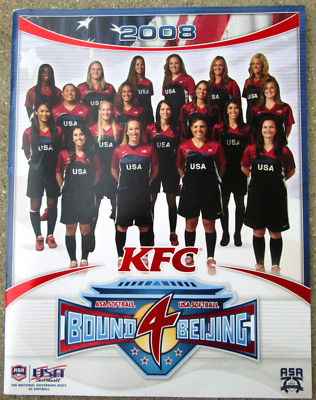 2008 ASA USA Softball Bound 4 Beijing Women's Olympic Team Program KFC