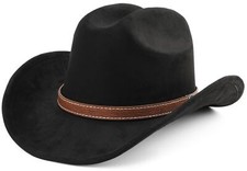 Western Cowboy Hat for Women Men Small Short Wide Brim Beach Cowgirls Cattlem...