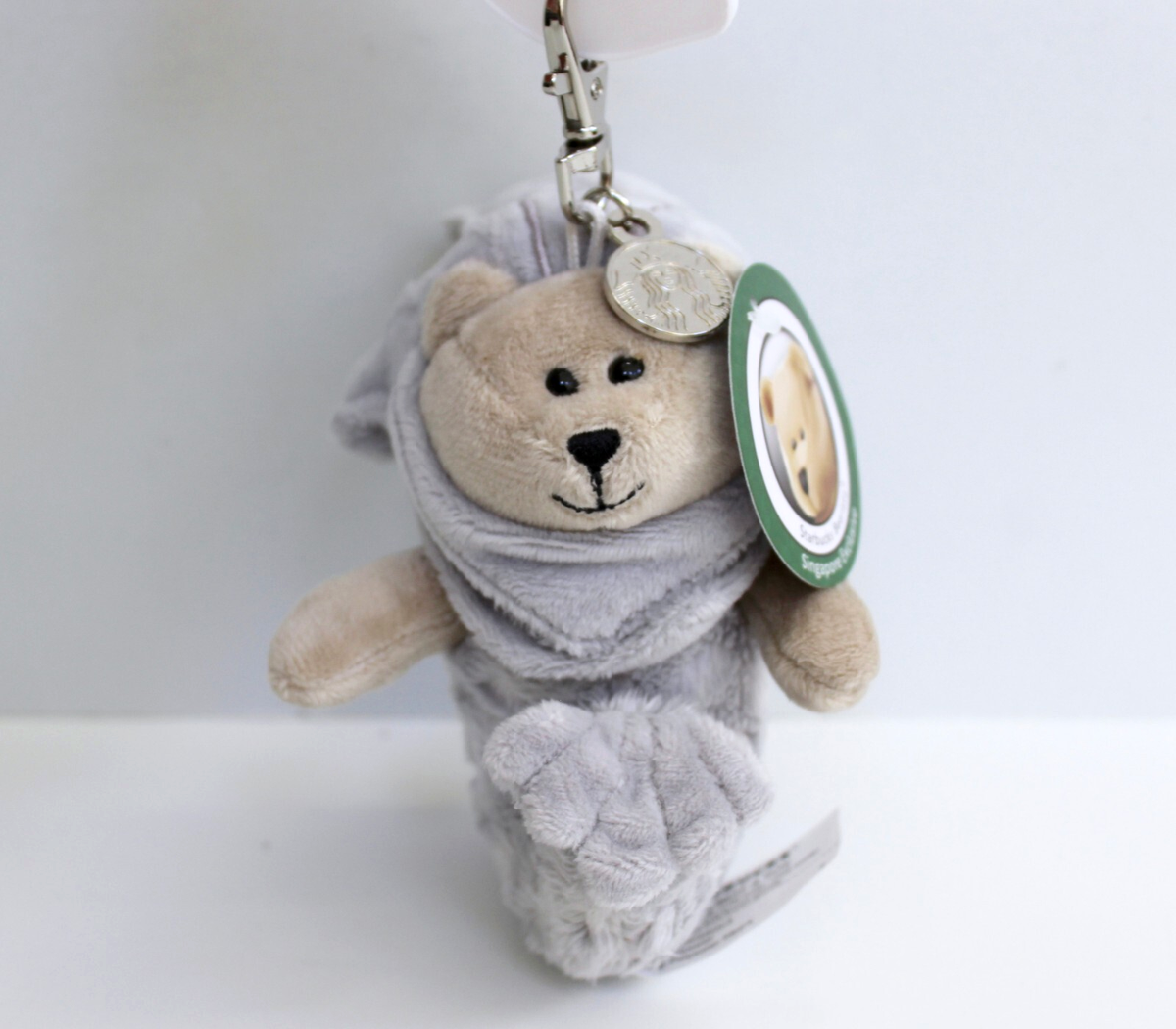Starbucks Bearista Bear Singapore Merlion Plush Keychain 5in NEW