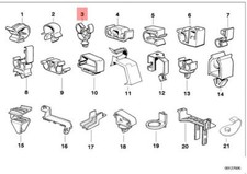 Genuine BMW 89V3 CMSP E30 Cable Holder Tubing Support x10 pcs OEM 61131379351