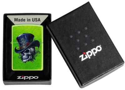 Zippo 46709, Steampunk Skeleton Skull Design, Lurid Finish Lighter