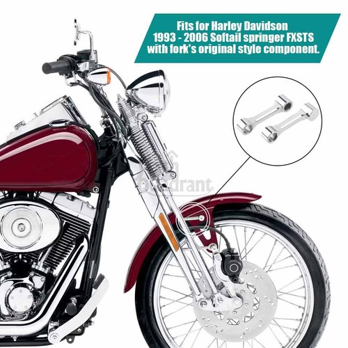 Kits de soporte de montaje de guardabarros delantero cromado para Harley Softail Springer FXSTS 93-06 - Imagen 3 de 18
