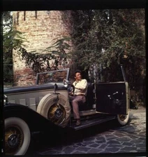 Peter Falk vintage classic car on set Columbo 2 1/4 slide transparency rare