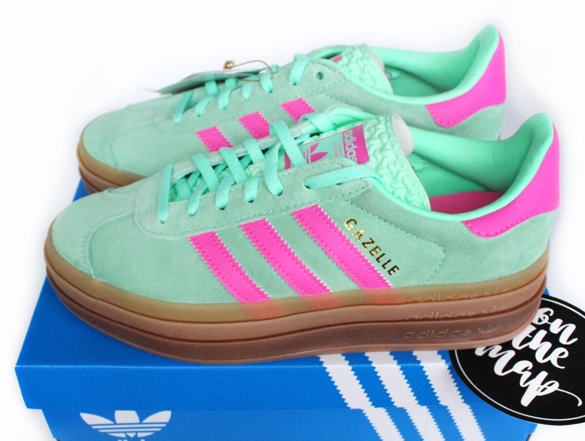 dette Ups dette Adidas Originals Gazelle Bold W Pulse Mint Green Pink Gum UK 3 4 5 6 7 8 9  10 US | eBay