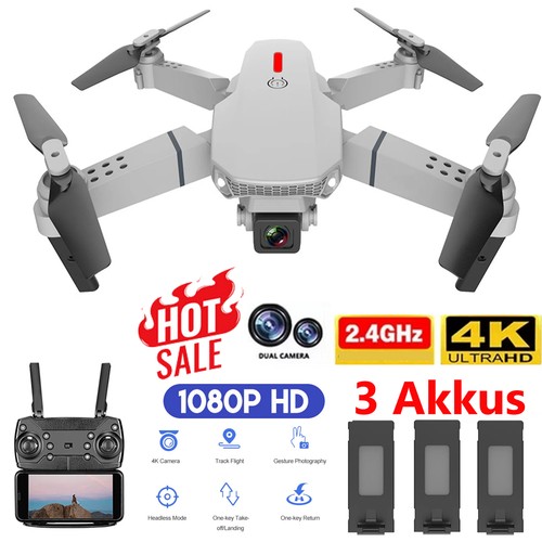 Faltbar WIFI FPV Drohne Mit 4K Kamera Mini Selfie Quadrocopter RC Drone 3 Akkus. - Bild 2 von 22