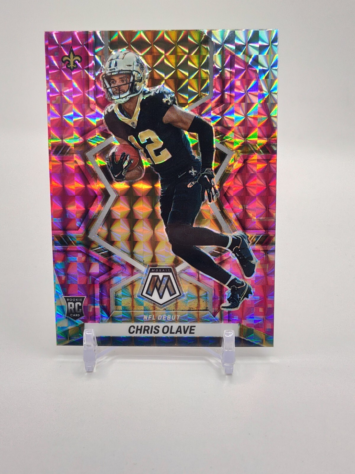 2022 Mosaic Chris Olave Pink Camo Prizm Rookie 277 Saints