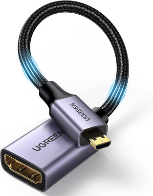 UGREEN Micro HDMI to HDMI Adapter, HDMI to Micro HDMI Converter Male to Female