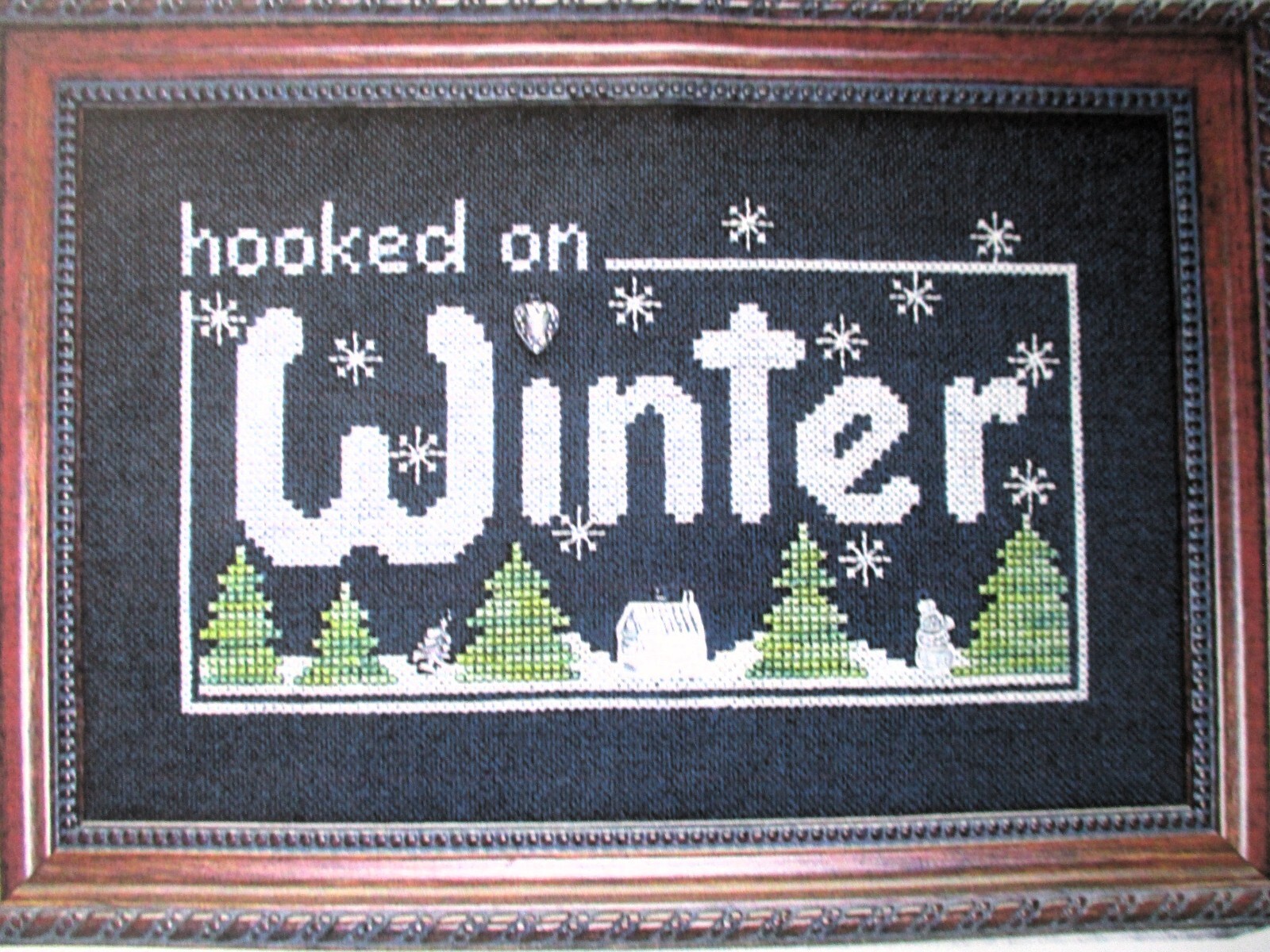 HANDBLESSINGS Hooked On Winter Counted Cross Stitch Kit with charms eBay