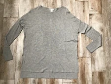 H & M Women's Gray Long Sleeve High-Low Hem Knit Top Size XS