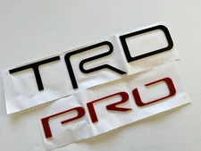 2X 3D Truck Bedside Inserts Emblem for Tundra TRD PRO Letter 2014-2021 Black Red