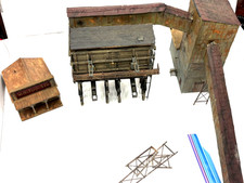 HO Wood Handmade Coal Station with Store-Beau...