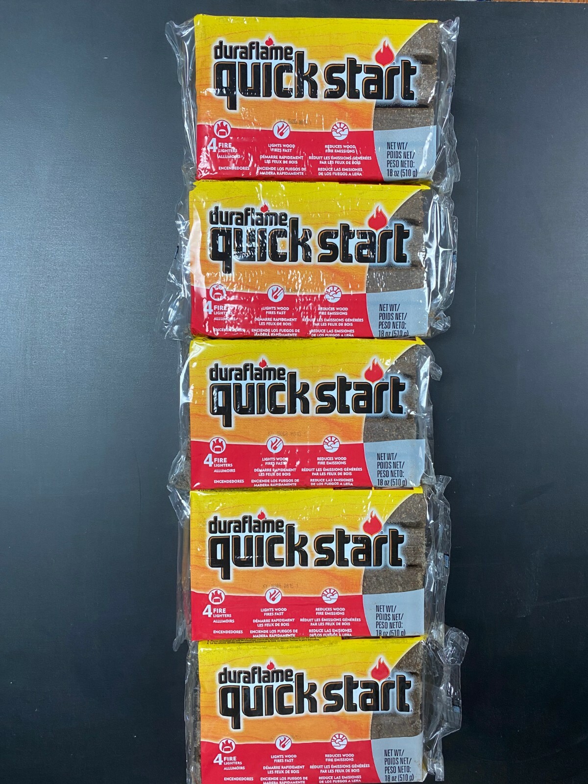 DURAFLAME QUICKSTART FIRE LOG STARTER FIRE LIGHTER (5-4 PACKS=20 TOTAL)FAST SHIP
