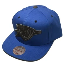 OKC Thunder Hat Blue Gray Snapback Size 7 to 7-3/4 - Mitchell & Ness Authentic