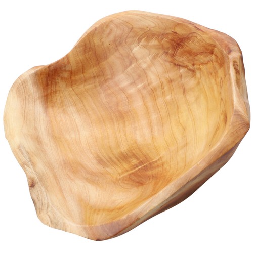 Rustic Wood Fruit Bowl Carved Wood Salad Bowl Snacks Serving Dish Home Wooden - Picture 2 of 12