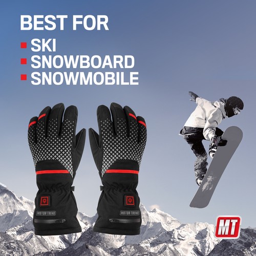 Heated Gloves for Motorcycles Ski Winter Sports Rechargeable by Motor Trend - Picture 3 of 9
