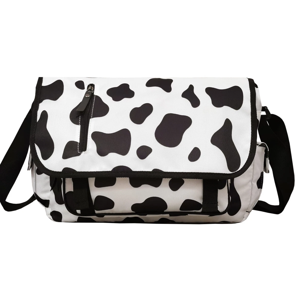 Cute Cow Print Bag Cow Shoulder Bag Large Laptop Messenger Bag Kids School Bag