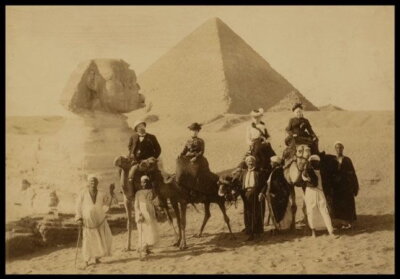 84178 Vintage Victorian Tourists Sphinx Egypt Egyptian Decor Wall Print Poster