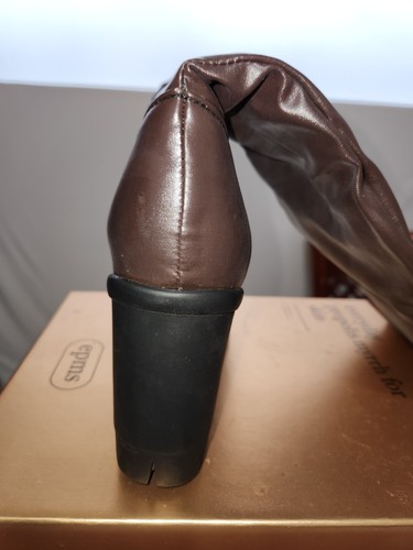 Brown Thigh High Boots Round Toe Chunky Heel Over The Knee Boots New US 8 - Picture 5 of 7