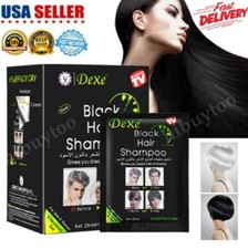 10PCS DEXE Black Hair Shampoo Instant Hair Color Dye Permanent Natural Herbal