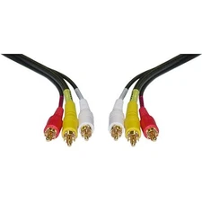 25ft Stereo / VCR RCA Cable, 2 RCA Audio + RCA RG59 Video Gold Plated 10R3-01125