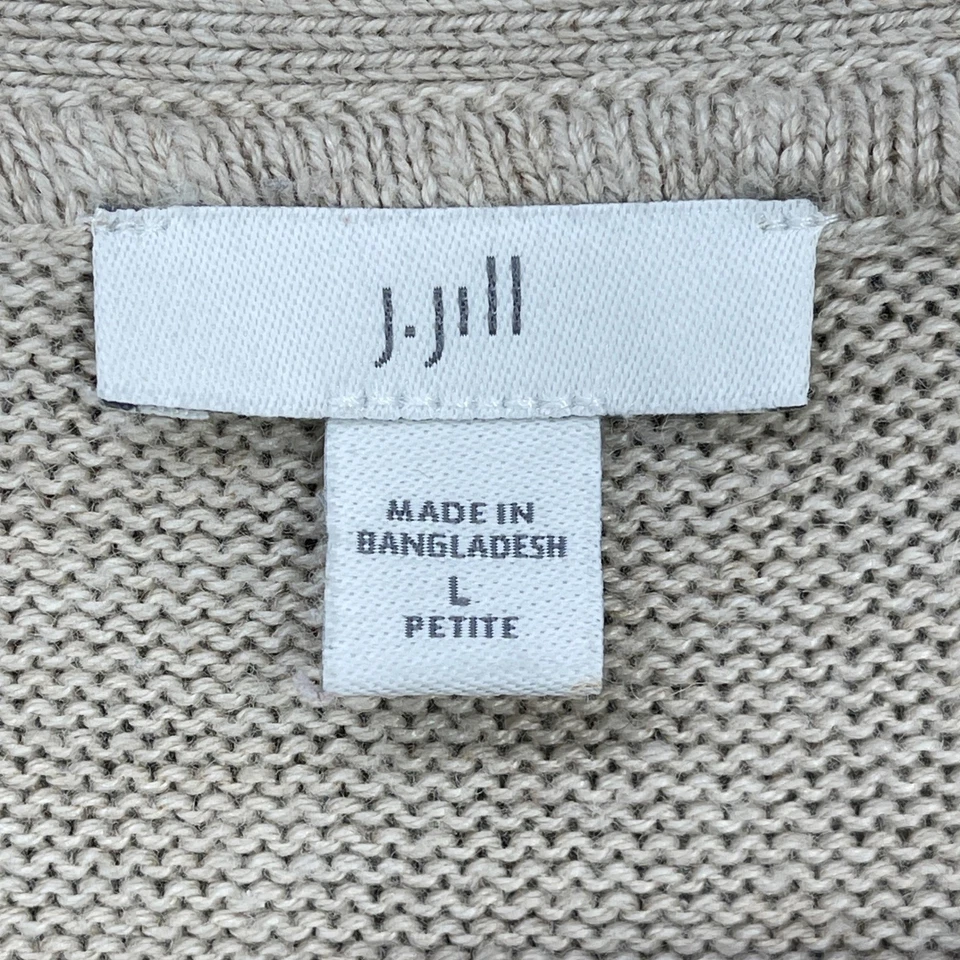 J Jill Sweater Woman Cardigan Quiet Luxury Wool Silk Blend Button Size L Petite - Image 4 of 4