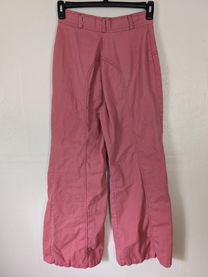 VINTAGE SEARS HIGH WAIST WIDE LEG Bell Bottoms Pants 70s Size 16 Pink - Image 4 of 4